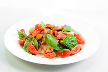 vegetables with meat fillet
