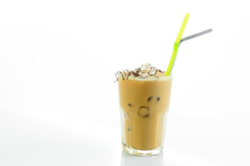 Chocolate shake isolated on white