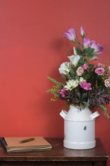 table with books and other elements