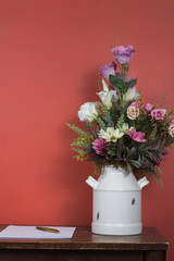 table with books and other elements