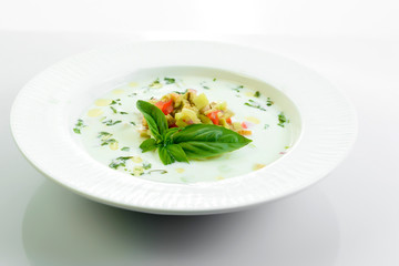 vegetable soup isolated on white