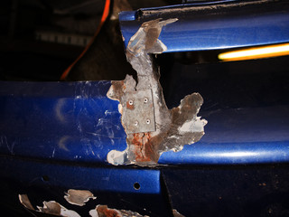 damaged car bumper