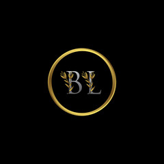 Circle Gold BL Letter Logo