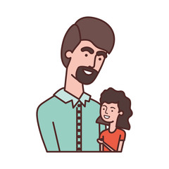 father with daughter avatar character