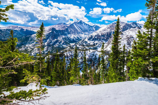 Beautiful Spring Hike To Flattop Mountain In Rocky Mountain National Park, Colorado