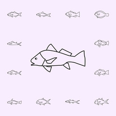 black drum icon. Fish icons universal set for web and mobile