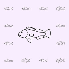 Fototapeta premium black sea bass icon. Fish icons universal set for web and mobile