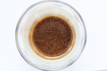 Contaminated water in a glass