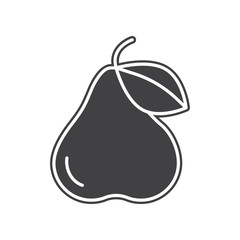 Vector Pear icon. Element of Fruits and vegatables for mobile concept and web apps icon. Glyph, flat icon for website design and development, app development