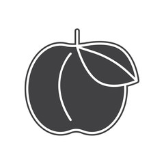 Vector Peach icon. Element of Fruits and vegatables for mobile concept and web apps icon. Glyph, flat icon for website design and development, app development