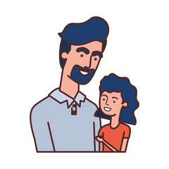 Fototapeta premium father with daughter avatar character