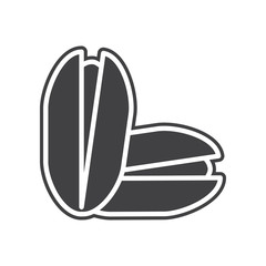 Vector Pistachio icon. Element of Fruits and vegatables for mobile concept and web apps icon. Glyph, flat icon for website design and development, app development
