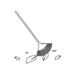 rake for leaves icon. Element of Garden for mobile concept and web apps icon. Outline, thin line icon for website design and development, app development