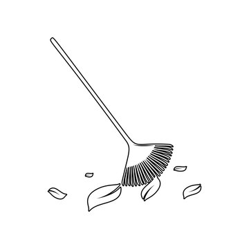 rake for leaves icon. Element of Garden for mobile concept and web apps icon. Outline, thin line icon for website design and development, app development