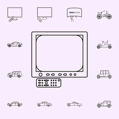 generation of light TVs with remote control icon. Generation icons universal set for web and mobile