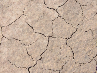 Dry soil surface due to lack of rain