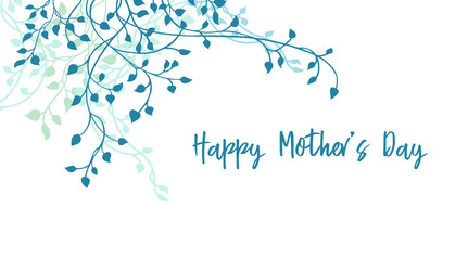 Happy Mother's Day design, gorgeous pretty ivy border design with text or lettering. Mothers Day vector card or sign.