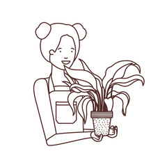 woman with houseplant avatar character