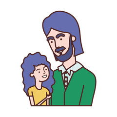 father with daughter avatar character