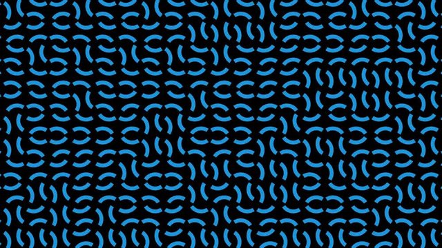 Fractal seamless looped animation circles pattern. Truchet curved tiled background. Geometric irregular backdrop