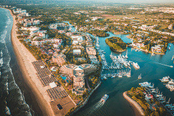 aerial view of city from height of flight