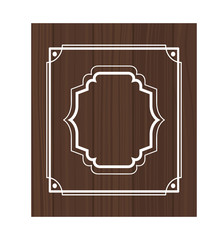 wooden background with frame icon