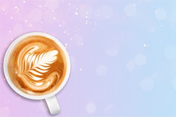 Cup of coffee on wooden background