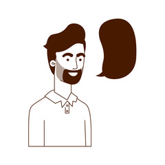 man with speech bubble avatar character