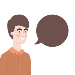 man with speech bubble avatar character