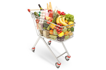 Shopping cart with different food products © Ljupco Smokovski