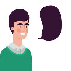 Fototapeta premium man with speech bubble avatar character
