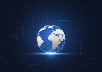 Global network connection. World map point and line composition concept of global business. Vector Illustration