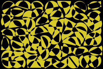 Khaki and black random semicircles background Abstract geometric shapes pattern in retro style