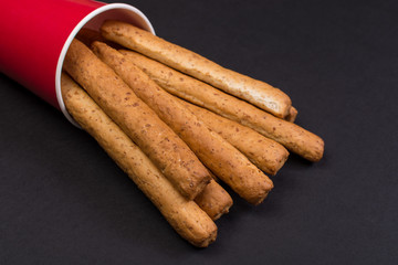 Crispy bread sticks.