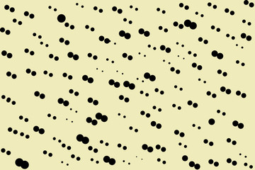 Black random dots on beige background. Abstract geometric shapes pattern in retro style for fabric print, textile, decor
