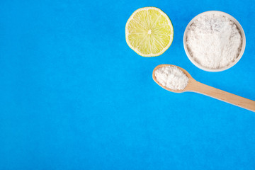 Baking soda with lemon - Citrus × limon. Text space
