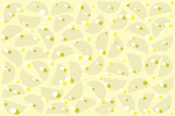 Khaki white random dots and semicircles on beige yellow background Christmas texture with abstract geometric shapes pattern in retro style 