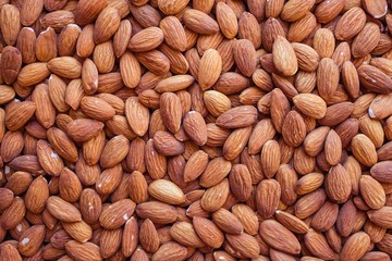 Peeled almonds, a natural source of vegetable protein and vitamins. Vegetarian menu, fasting, diet....