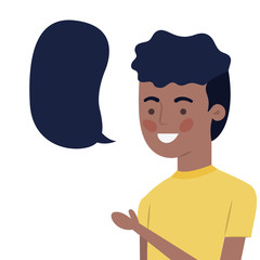 man with speech bubble avatar character