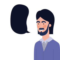 man with speech bubble avatar character