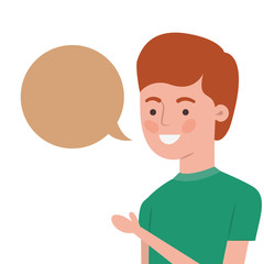 man with speech bubble avatar character