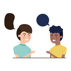Fototapeta premium men with speech bubble avatar character