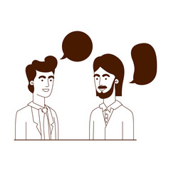 men with speech bubble avatar character