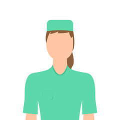 Isolated female surgeon image. Vector illustration design