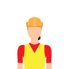 Isolated female builder image. Vector illustration design