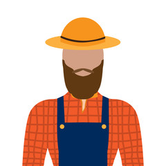 Isolated male farmer image. Vector illustration design