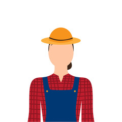 Isolated female farmer image. Vector illustration design