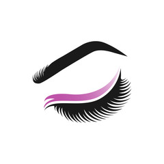 eyelashes logo design vector