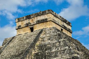Apex of Temple of Kukulkan, Chichen Itza archaeological site - Chichen Itza, Yucatan, Mexico