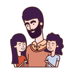 father with daughters avatar character